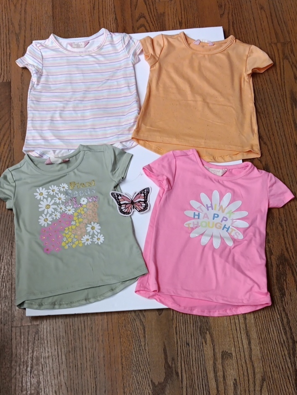 BTween- Be Kind Collection Girls Size 2T Muit Colors Short Sleeve Tops 4pc NWT